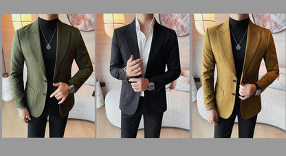 Blazer Jackets Men's Clothing High Quality Autumn Winter Thick Warm Mens Jackets And Coats Business Formal Wear Slim Fit Blazers