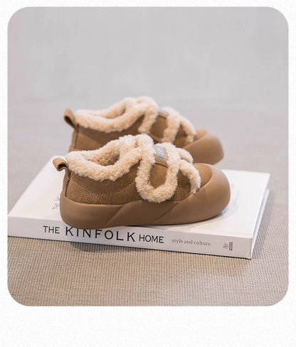 2025 Children's Cotton Shoes Winter New Style Thickened Warm and Comfortable Girls' Soft Bottom Fashion Retro Boys' Casual Shoes