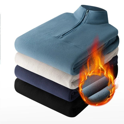 2025 New Style Stand Collar Sweater Half Zipper Pullover Long Sleeve Polar Fleece Men's Autumn And Winter Thick Base Warm