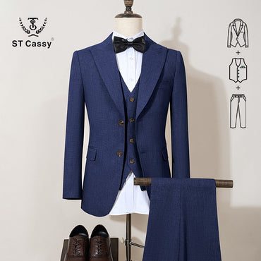 ST Cassy new 2 buttons on suit modern design mens office wear blazer coustime homme luxe Bead edge craftsmanship