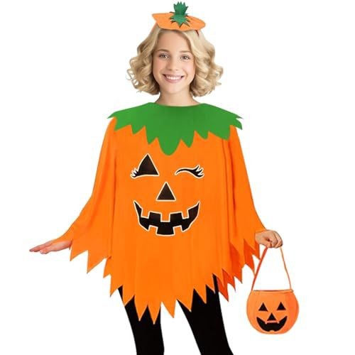 Halloween Party Adult Pumpkin unisex Costume Cloak Pumpkin Shawl Pumpkin Hat Headband Set Holiday Dress Up Cosplay