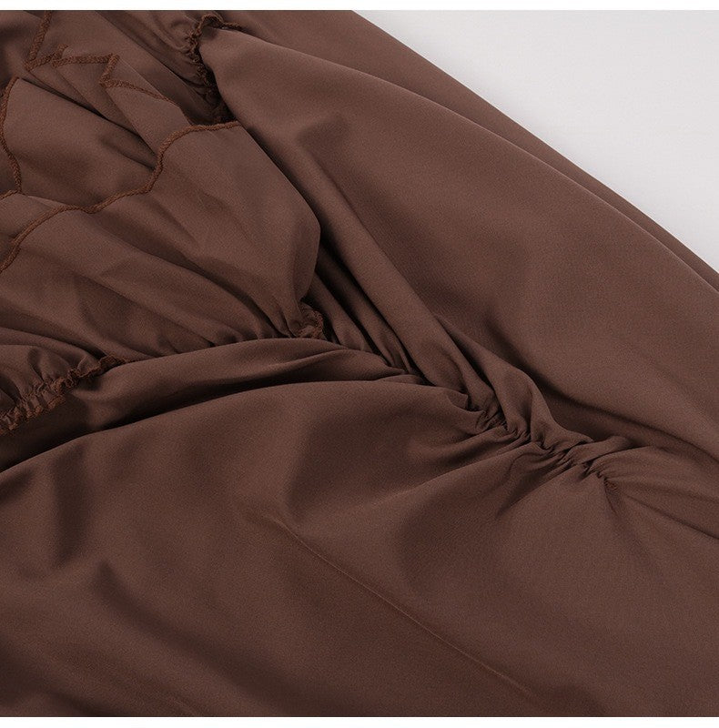 Brown Ruffled High Waisted Long Victorian Skirt Steampunk Skirts Womens Party Wear Gothic Vintage Clothes Medieval Costume Sexy