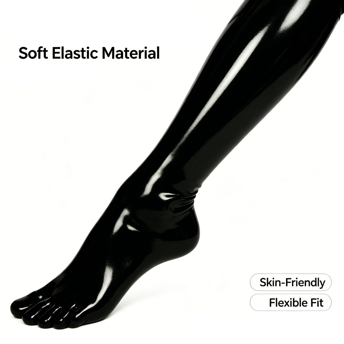 Black Rubber Footed Long Stockings Short socks Elastic Separate Five Toe