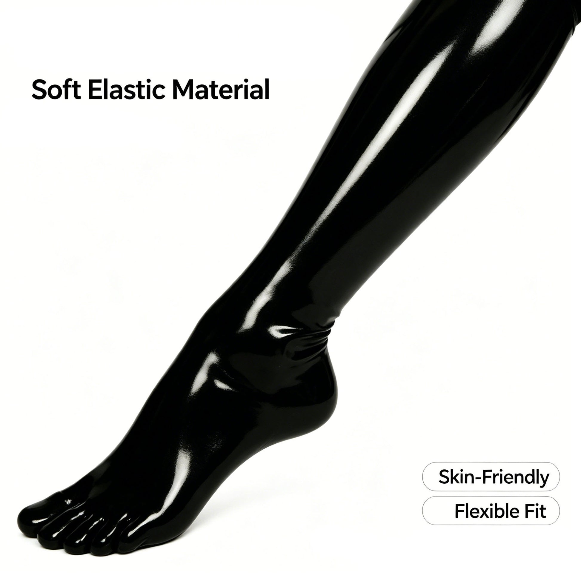 Black Rubber Footed Long Stockings Short socks Elastic Separate Five Toe