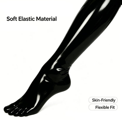 Black Rubber Footed Long Stockings Short socks Elastic Separate Five Toe