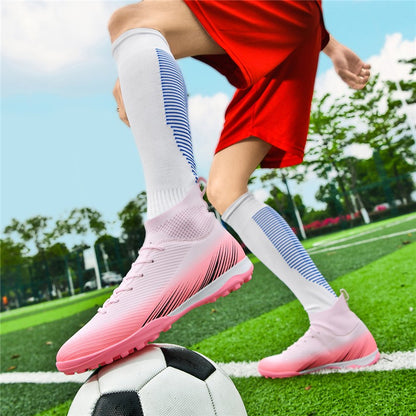 Men Fast Soccer Shoes Professional TF/FG Indoor Futsal Football Field Boot Unisex Society Cleats Long Spikes Sneaker Comfortable