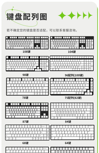 Doomsday Crossing Personalized Keycaps 125 Keys PBT+PC SAX Quad Translucent Pudding Keycaps for MX Switch Mechanical Keyboards