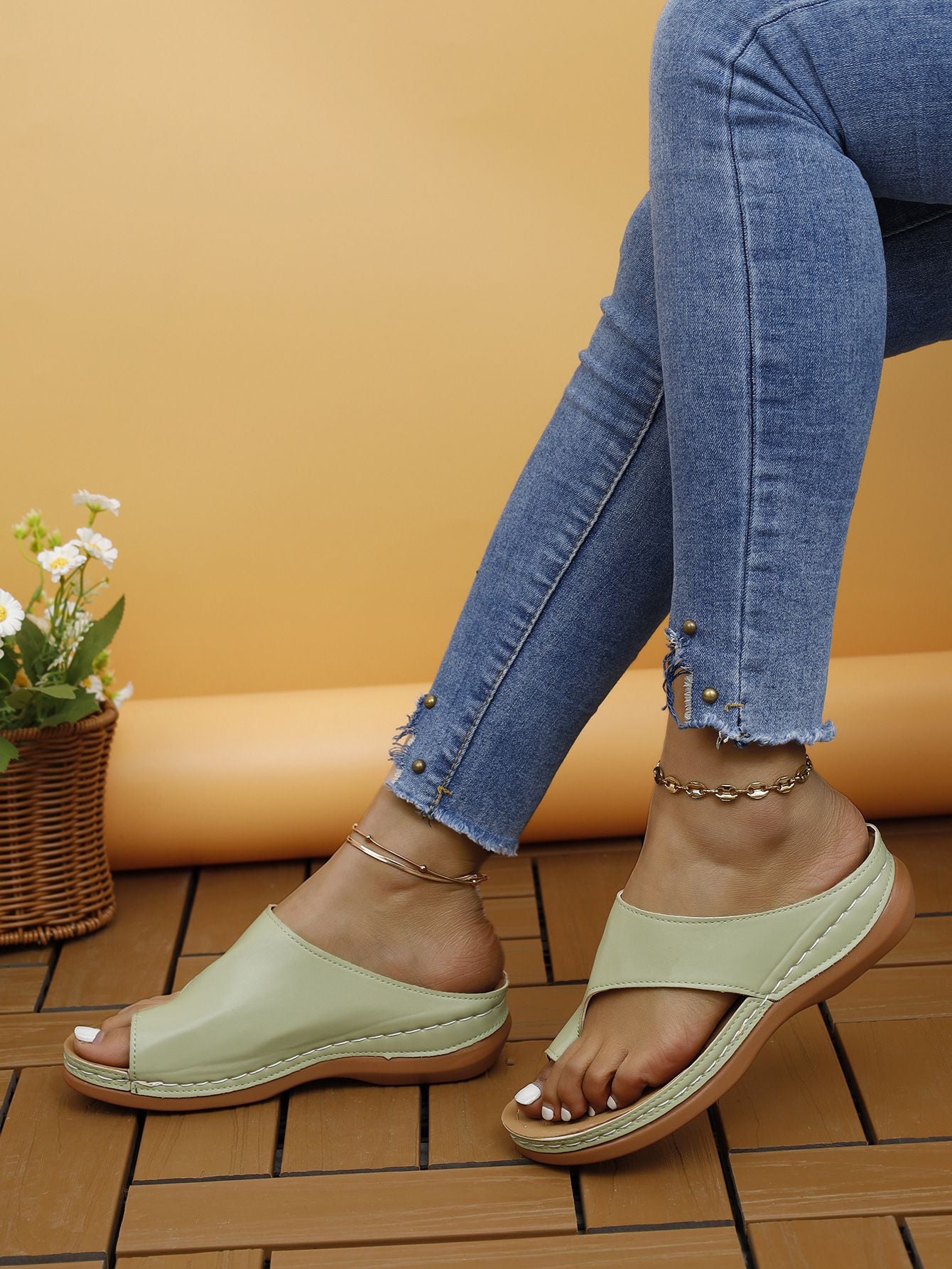 Women Sandals Summer Outdoor Leisure Comfy Wedge Sandals Ladies Slip on Orthopedic Bunion Corrector Slippers Sandalias De Mujer