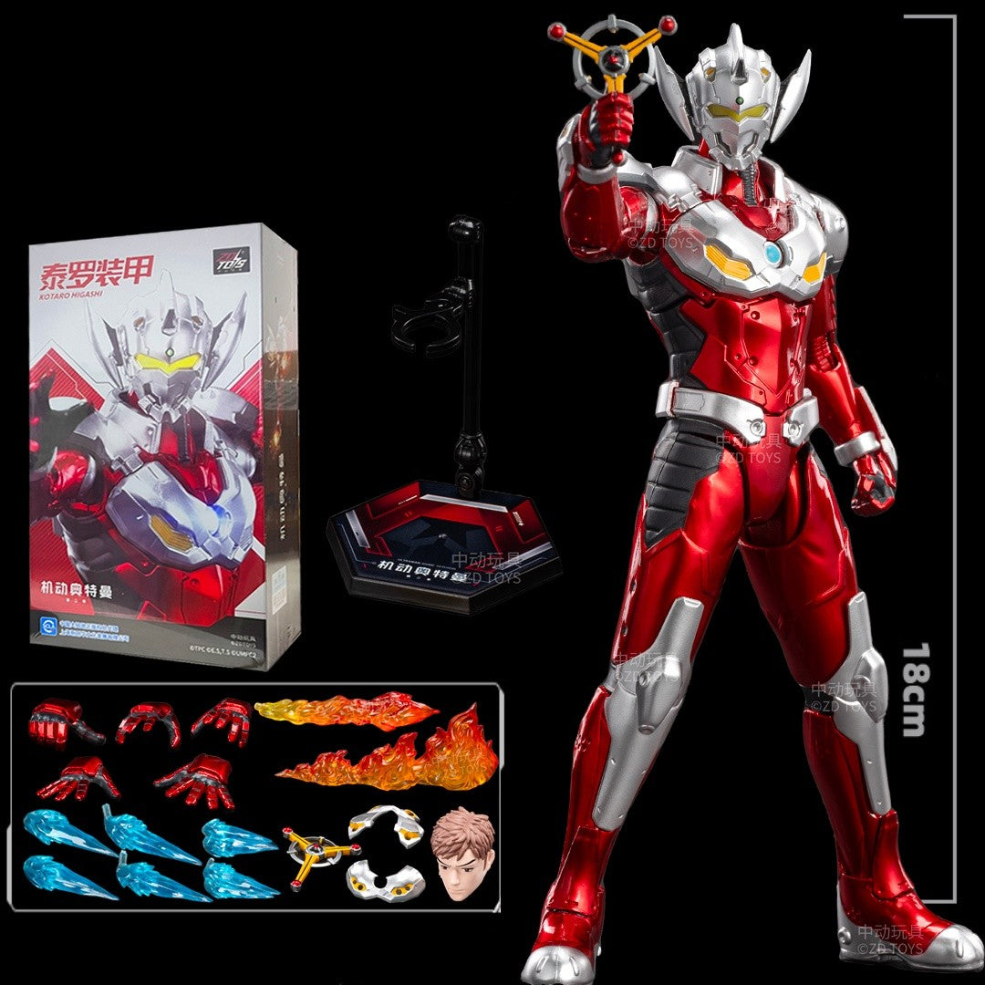 Boneco Articulado Ultraman ZD Toys Kotaro Higashi Terno Zero Terno Tiga Terno Ace Ultra Seven Ultraman Jack Modelo Colecionável Adulto