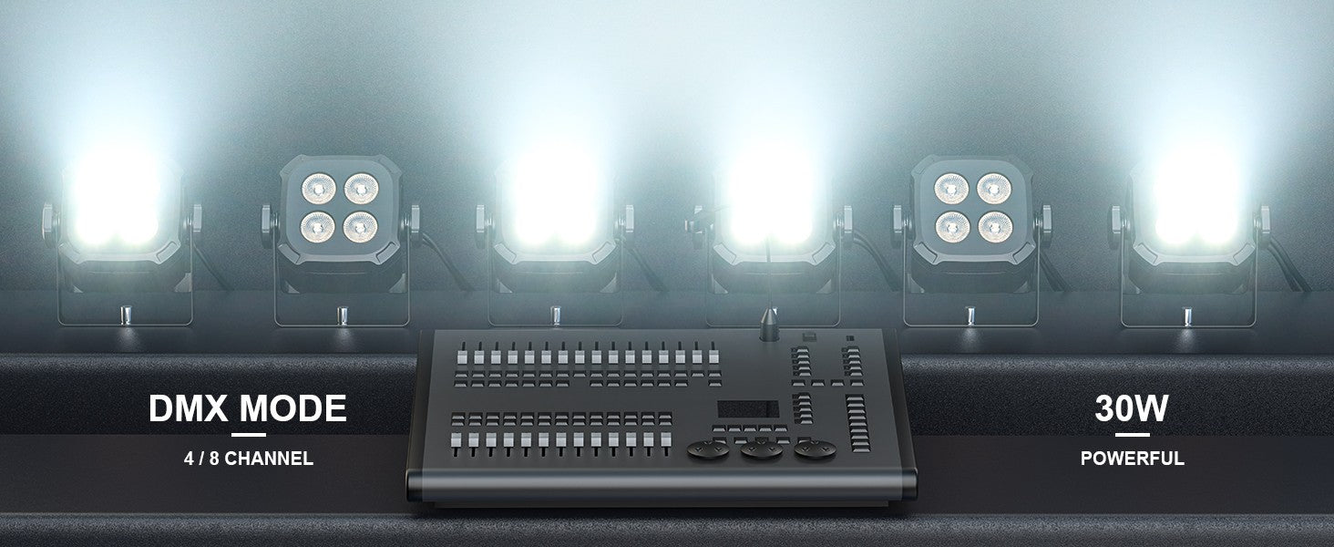 U'King 8Pcs/Set Square LED Par Lights 4X8W RGB LED Stage Light Remote&DMX Controlled DJ Light For Wedding Party Club Disco Event