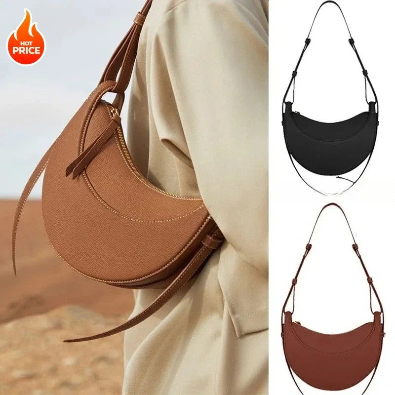 2025 New Style, High-Quality Textured Crescent Bag, Underarm Handbag, Single Shoulder Crossbody Bag