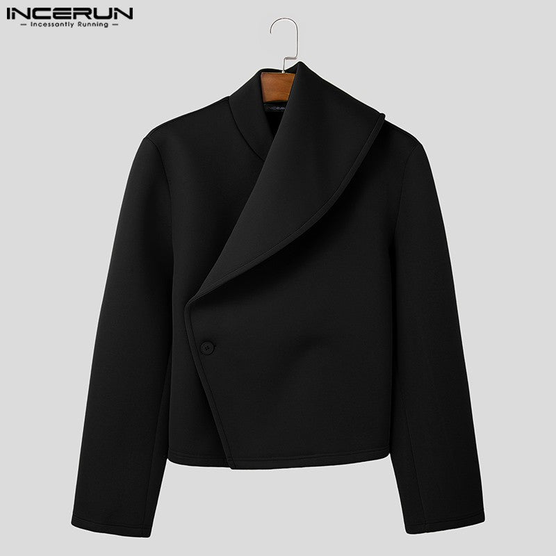 Stylish Casual Style Tops INCERUN New Men Deconstruction Design Solid Loose Jackets Handsome Male Long Sleeved Jackets Coat 2025