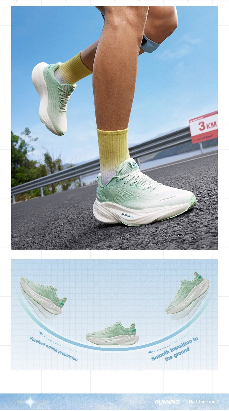 361 Degrees HALF TIME RUN 2 Men Running Shoe Soft Breathable Rebound Lightweight Shock-absorber Versatile Male Sneaker 672522201
