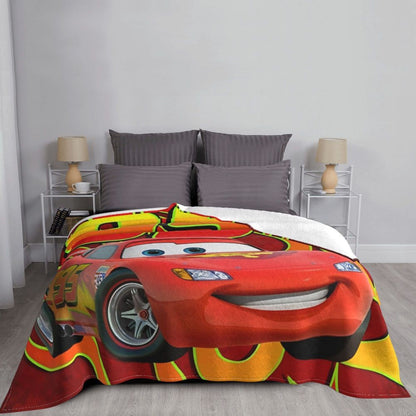 Cobertor Carros Relâmpago McQueen "A Vida É Uma Estrada" Cobertor Aveludado Respirável Super Quente para Cama Sofá Manta Fina de Pelúcia