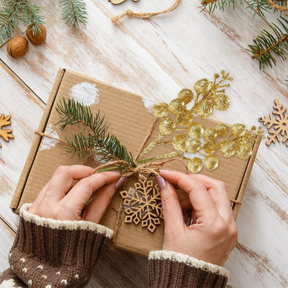 10/20Pcs Christmas Decoration Glitter Berries Artificial Flower Bouquet Christmas Tree Ornaments for Home New Year 2026 Decor