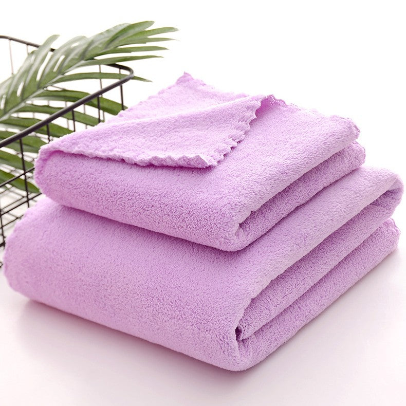 2PC Bath Towels Set Super Soft Highly Absorbent Quick-drying Coral Velvet Bath Towel For Adults Hotel & Spa Use