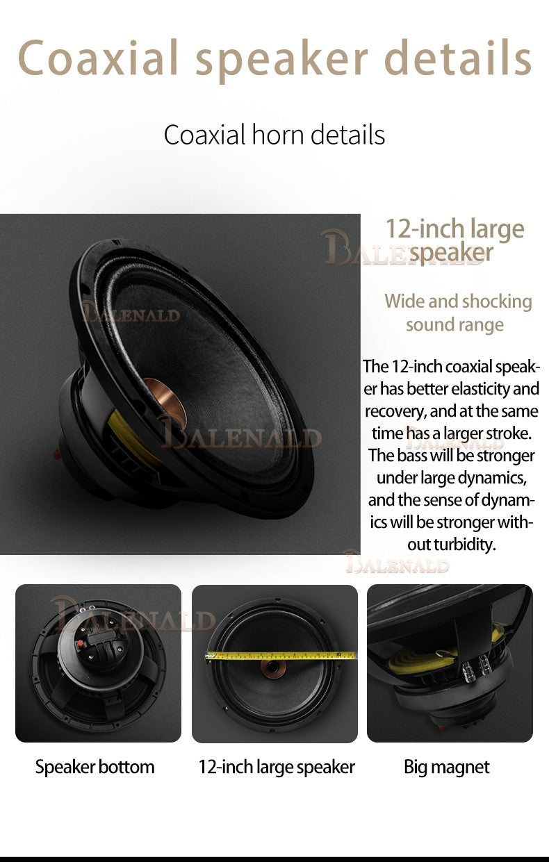 hifi speaker Banlong de alta fidelidade de 12 polegadas com bass coaxial de estante, alto-falantes hifi de alta fidelidade passivos em folha de madeira