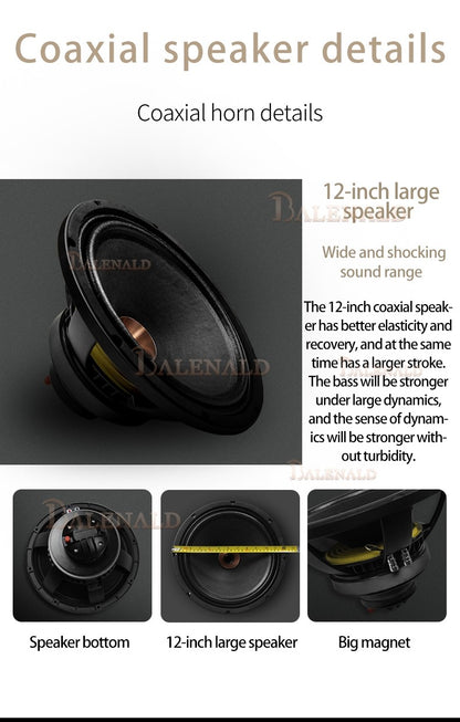 hifi speaker Banlong de alta fidelidade de 12 polegadas com bass coaxial de estante, alto-falantes hifi de alta fidelidade passivos em folha de madeira