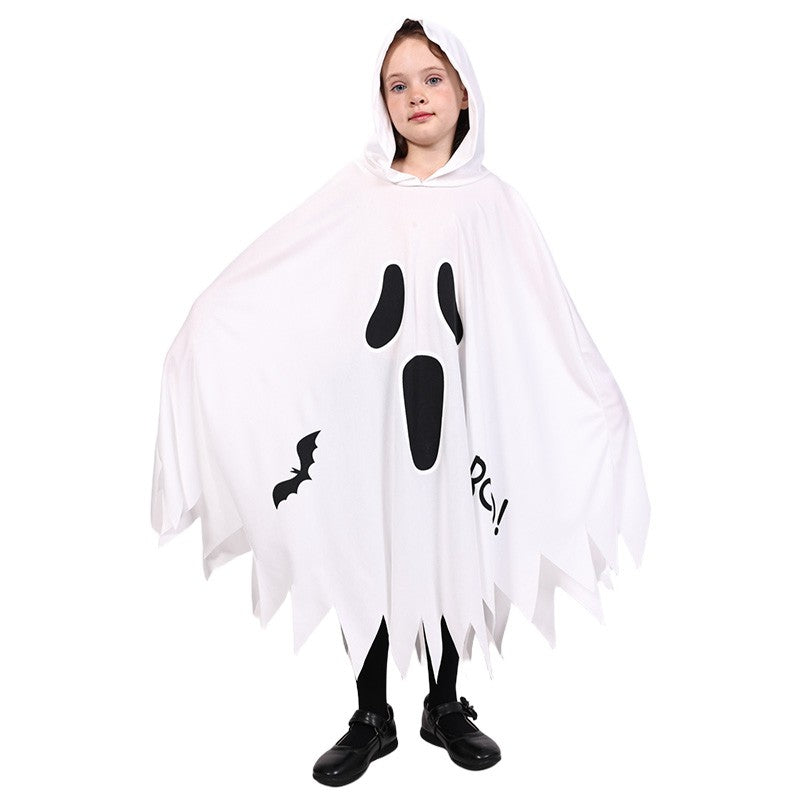 New Halloween Adult Funny Cape White Ghost Cloak Glowing cloak in the darkness Cosplay Costume Masquerade Carnival Cloak