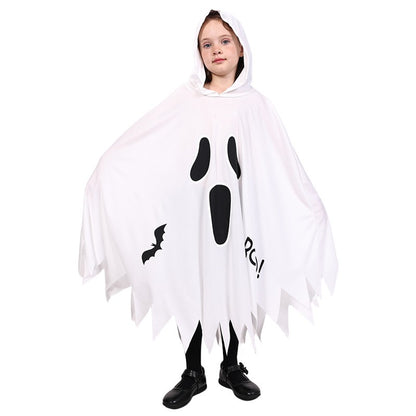 New Halloween Adult Funny Cape White Ghost Cloak Glowing cloak in the darkness Cosplay Costume Masquerade Carnival Cloak