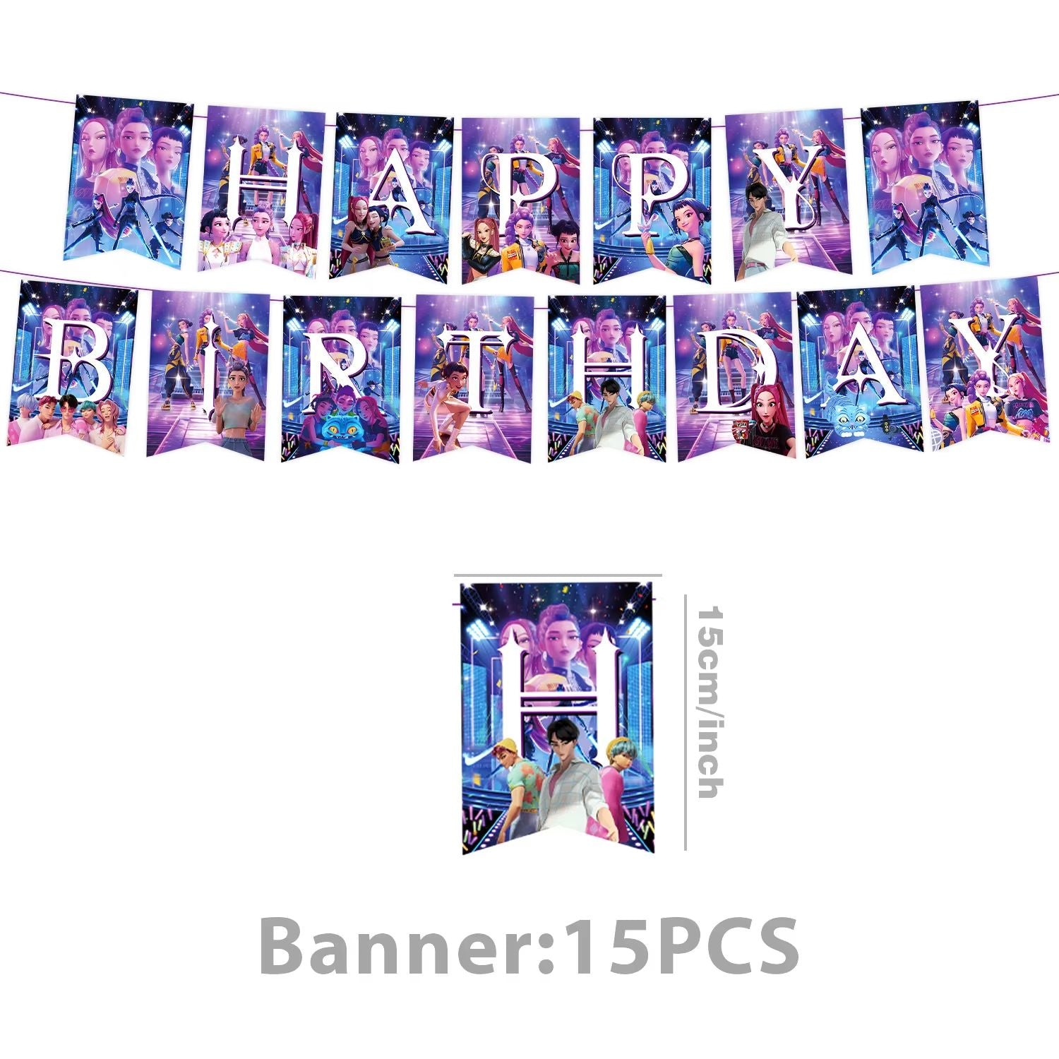 Hot K-Pop Birthday Party Decoration Set Kids Tableware Balloons Cups Plates Napkins Cake Topper Banner Gift Bag - Party Supplies