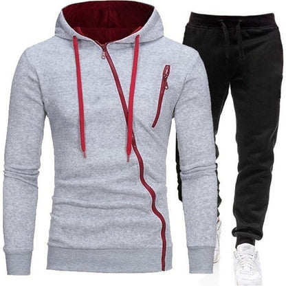 Spring Autumn 2020 Men's Sweat Suit Set Tracksuit Men Outfit Full Sleeve Tops with Hood Outdoor Sport Wear Men's Hooded Suit