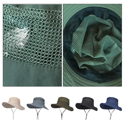 UV-proof Big Eaves Hat Summer Sunshade Fisherman Sunscreen Outdoor fishing Waterproof Quick drying Breathable Umbrella Cap Men