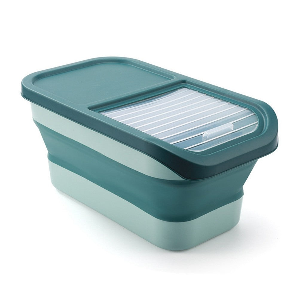 Recipiente Dobrável para Ração de Cães e Gatos de 6/15 Litros, Caixa para Ração Seca de Gatos com Tampas, Recipientes Herméticos para Armazenamento de Grãos e Arroz de Cozinha