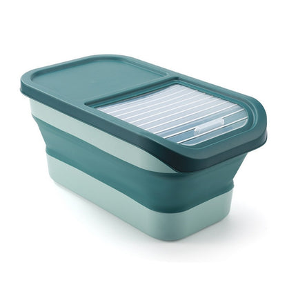 Recipiente Dobrável para Ração de Cães e Gatos de 6/15 Litros, Caixa para Ração Seca de Gatos com Tampas, Recipientes Herméticos para Armazenamento de Grãos e Arroz de Cozinha