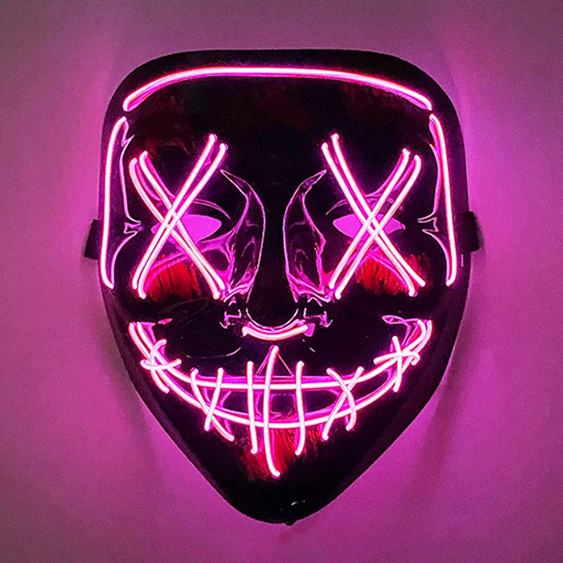 1 pcs Attractive Neon EL Wire Mask  More Colors For Choice Luminous LED Purge Mask Adult Cosplay Prop For Night Glow In The Dark