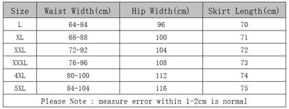 Plus Size Print Floral Skirt Women 2024 Summer Loose Elastic High Waist Chiffon Midi Skirts Lace Up Bow L-5XL Swing Jupe Femme