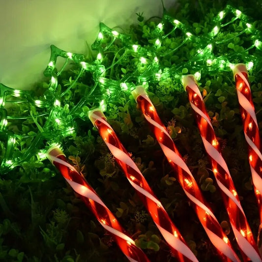 5PC/set Solar Candy Christmas Tree Garden Lights Outdoor Waterproof Lawn Lamp LED Decoration Stake Lights For Yard Festive Party
