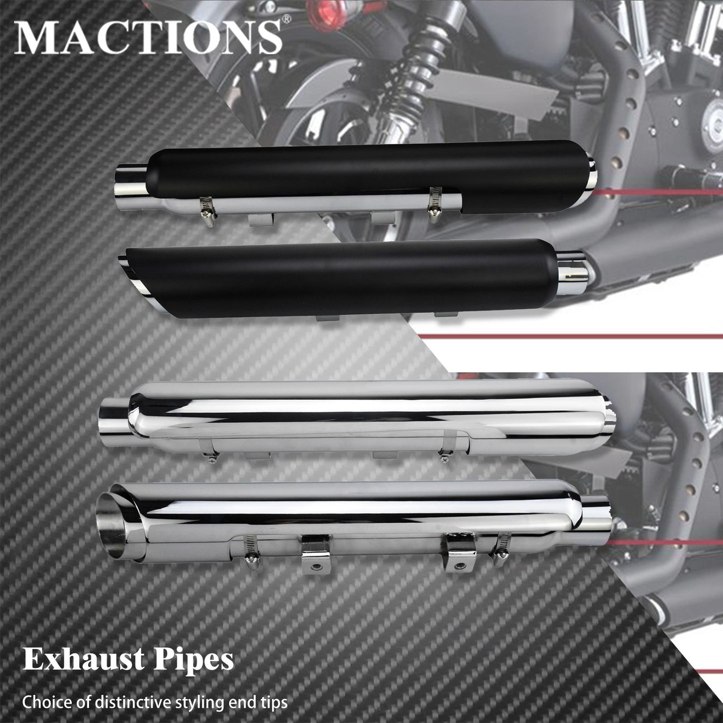 Motorcycle Slip-On Exhaust Muffler Shortshots Exhaust Pipes For Harley Sportster XL 883 Iron 1200 48 72 Forty Eight 2014-2022