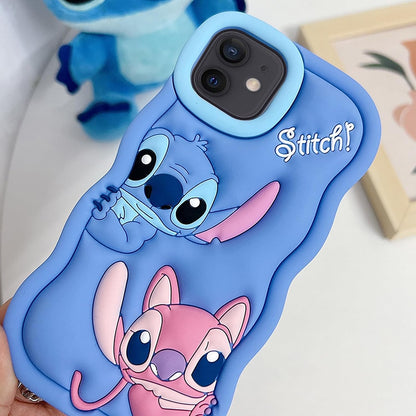 Capa de Silicone Macia com Ponto de Onda para iPhone 16 15 14 13 12 11 Pro Plus mini Max Xs XR 6 7 8 SE