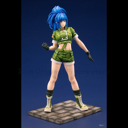 ?Em Stcgk? Original Kotobukiya SNK Série Garota Bonita THE KING OF FIGHTERS '97 Leona Heidern Modelo Estátua Brinquedo