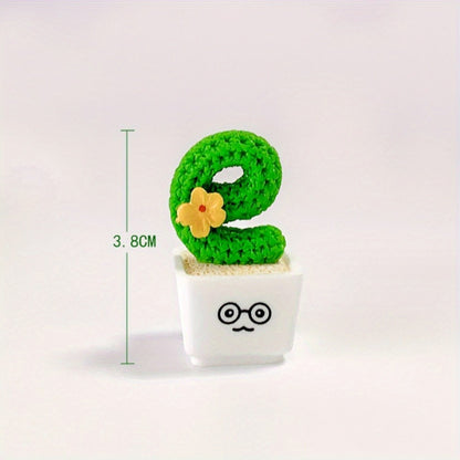 1 Set of 4, Resin Succulent Cactus Mini Green Plant Car Office Home Living Room Crafts Creative Small Fresh Cactus Decoration