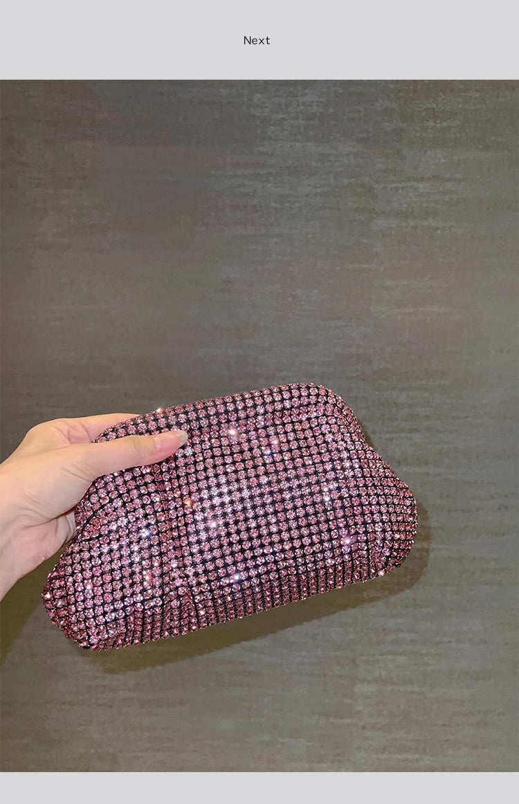 Luxury Glitter Cloud Bag Women's Handbag Crystal Shiny Rhinestones Diamond Evening Bag Wedding Party Clutch Purse Shoulder Bags
