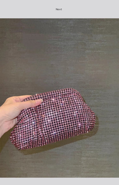 Luxury Glitter Cloud Bag Women's Handbag Crystal Shiny Rhinestones Diamond Evening Bag Wedding Party Clutch Purse Shoulder Bags