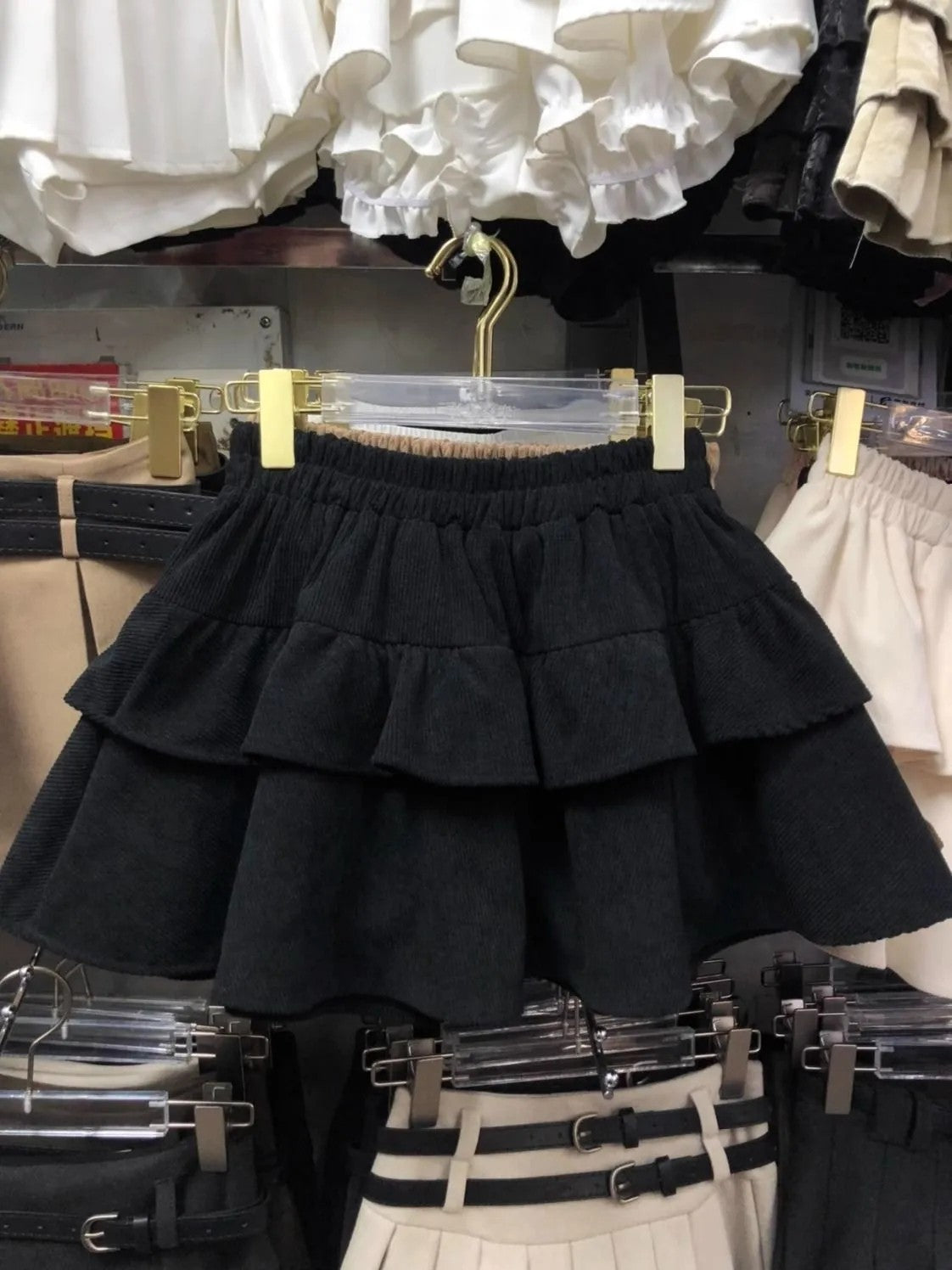 Ballet Sle Cake Skirt Women's Mid-Length A-Line ort Skirt Elastic Waist Slimming White Spring Autumn New Arrival