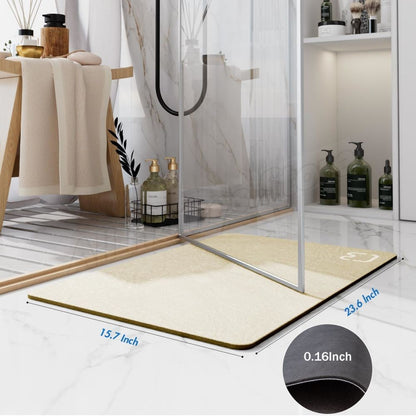 Tapete de Banho de Pedra Diatomácea Tapete de Banho de Terra Diatomácea Super Absorvente Antiderrapante 3,5MM de Espessura Tapete de Banho para Chão de Banheira