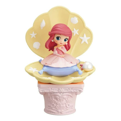 Bandai Disney A Pequena Sereia Anime Qposket Personagens Ariel Linha Glitter Boneco de Ação Modelo Colecionável Brinquedos Presente de Aniversário