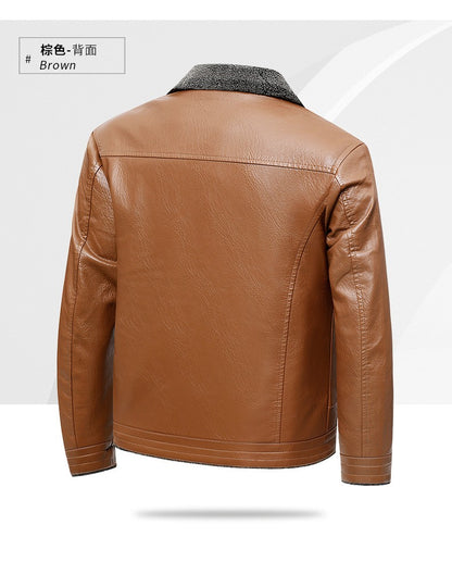 2025 veluokldly Leather Jacket Man Winter Motocross Windproof Warm PU Leather Coat chaqueta Male Trendy Motorcycle Fleece Coats