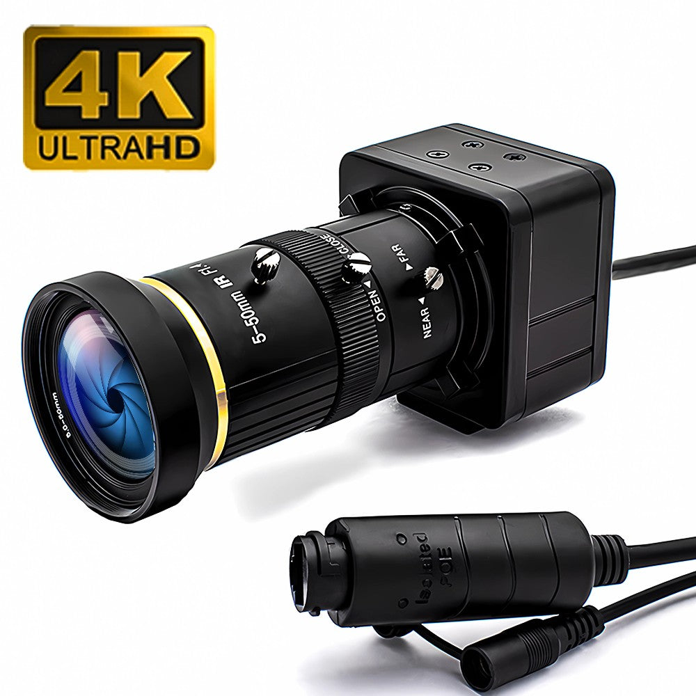 WGWK 4K IP Camera Sony IMX415 SSC339G 8MP 5-50mm Manual Varifocal Lens Low illuminance POE RTSP P2P Onvif Security Protection