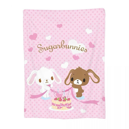 Sugarbunnies Sugar Rabbit Knitted Blanket Fleece Super Soft Throw Blankets for Outdoor Travel Bedroom Quilt