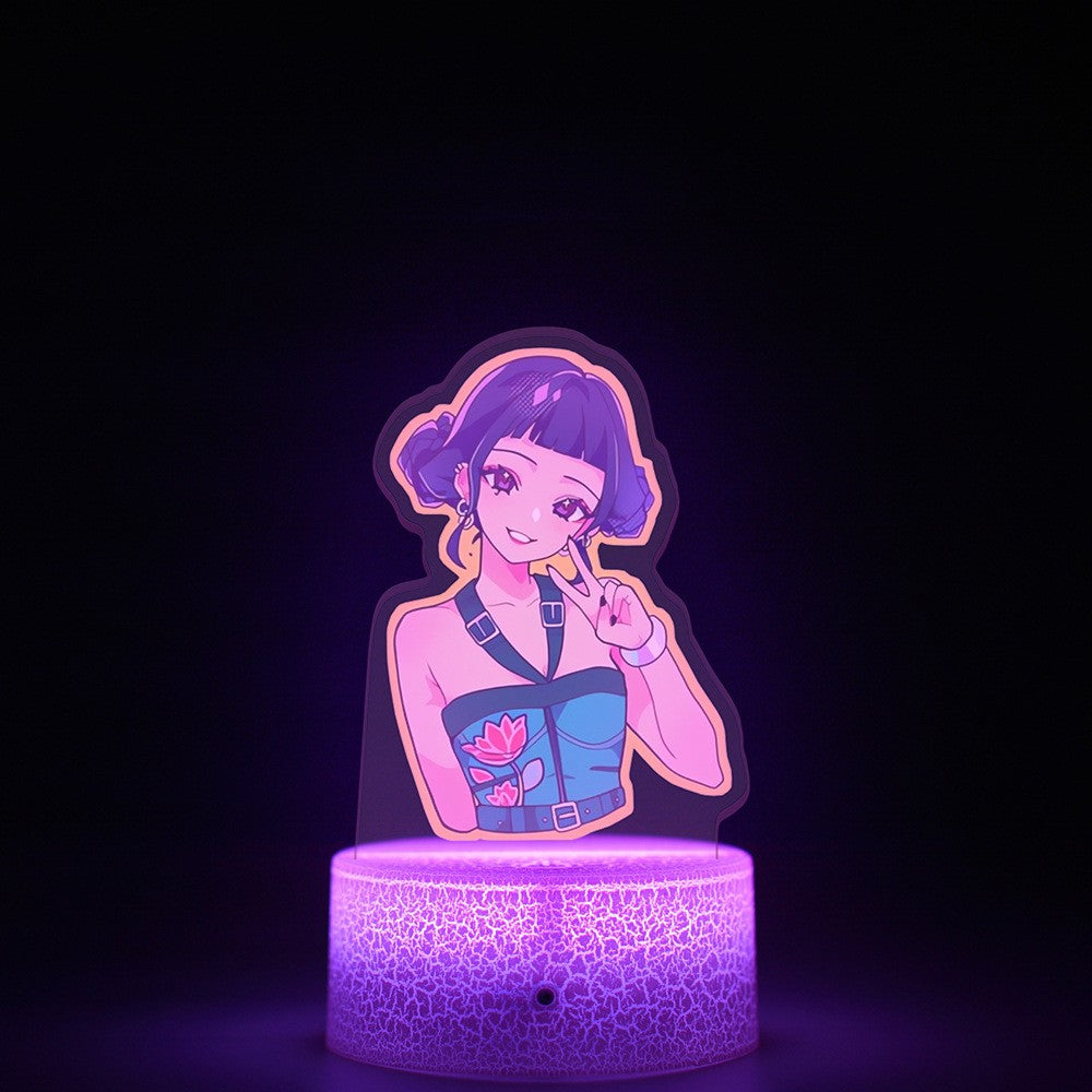KPop K-POP Demon Hunters Kawaii Zoe Rumi Mira Saja Boys Superstar Monochrome Light Remote Control 16 Color Light Night Light