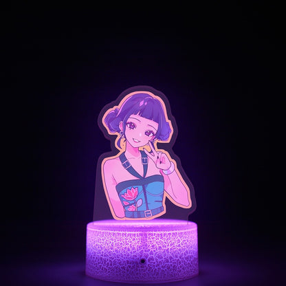 KPop K-POP Demon Hunters Kawaii Zoe Rumi Mira Saja Boys Superstar Monochrome Light Remote Control 16 Color Light Night Light