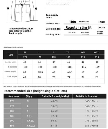 New autumn men business casual suits for middle-aged professionals Slim-fit single suit for men Father's style jacket and shirt