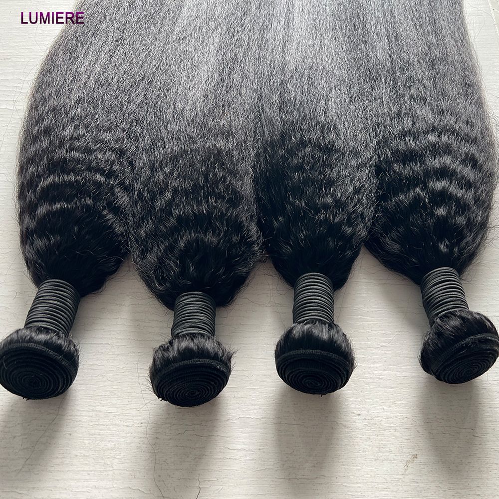 Pacotes de Cabelo Humano Liso Kinky Yaki 100% Cabelo Humano Virgem Puro Brasileiro Extensões de Cabelo em Promoção/Liquidação