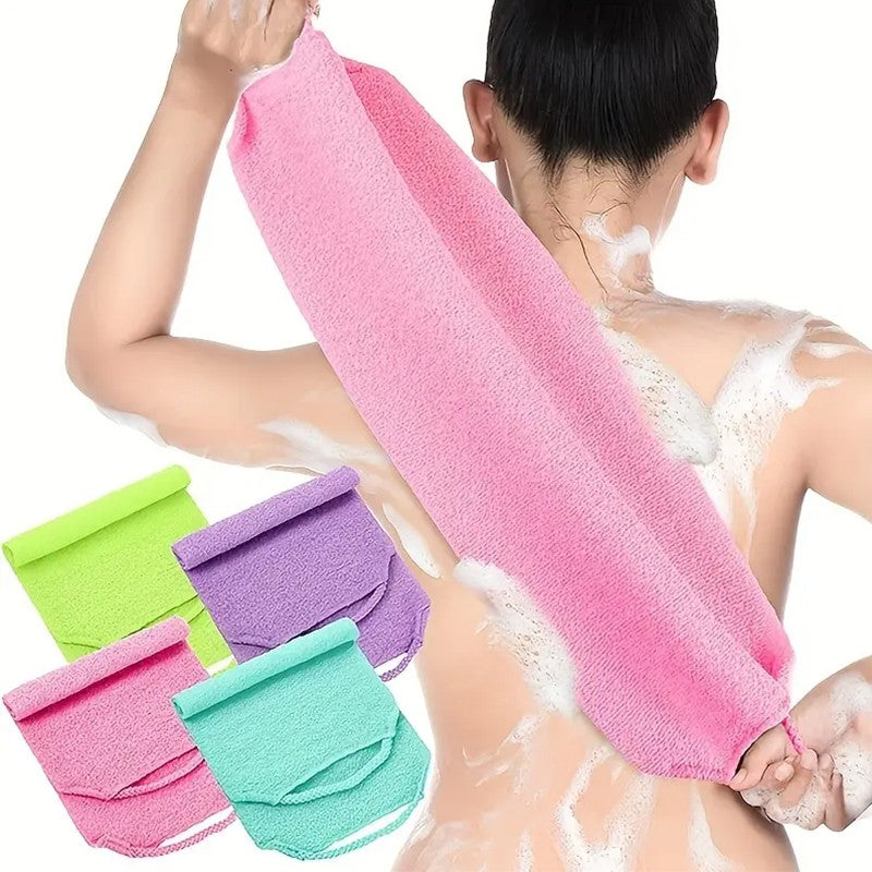 1/2pcs Sheet Exfoliating Bath Towel Bath Stretchable Back Full Body Scrub Towel Super Absorbent Scrub Towel Bathroom Supplies