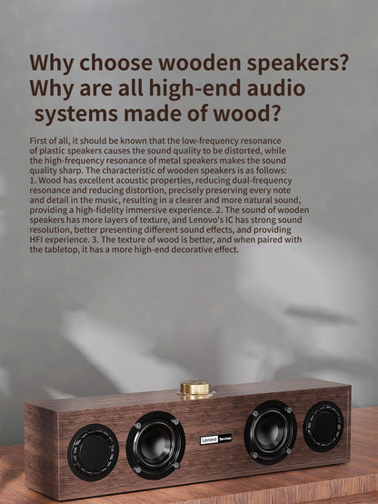 Caixa de som Lenovo C02 multimídia Bluetooth com fio/Bluetooth dual-mode retrô universal para TV, computador e celular com subwoofer